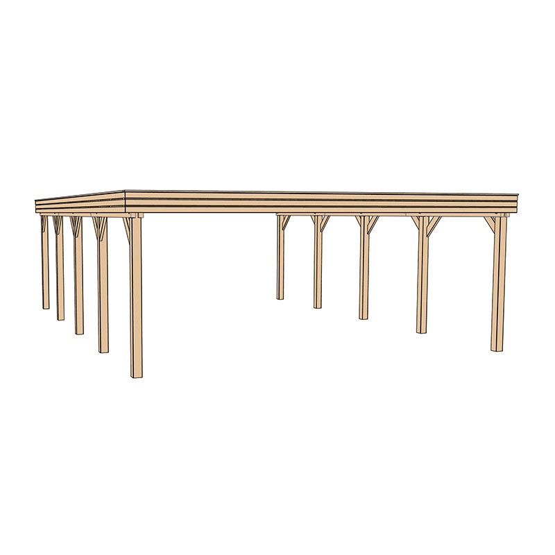 CARPORT DOBLE 609 T2. TECHO DE ACERO