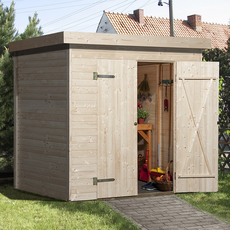WEKA - Gartenhaus 344 - Ohne Boden - Rohe Optik - 1,35 x 1,80 x 1,98 m