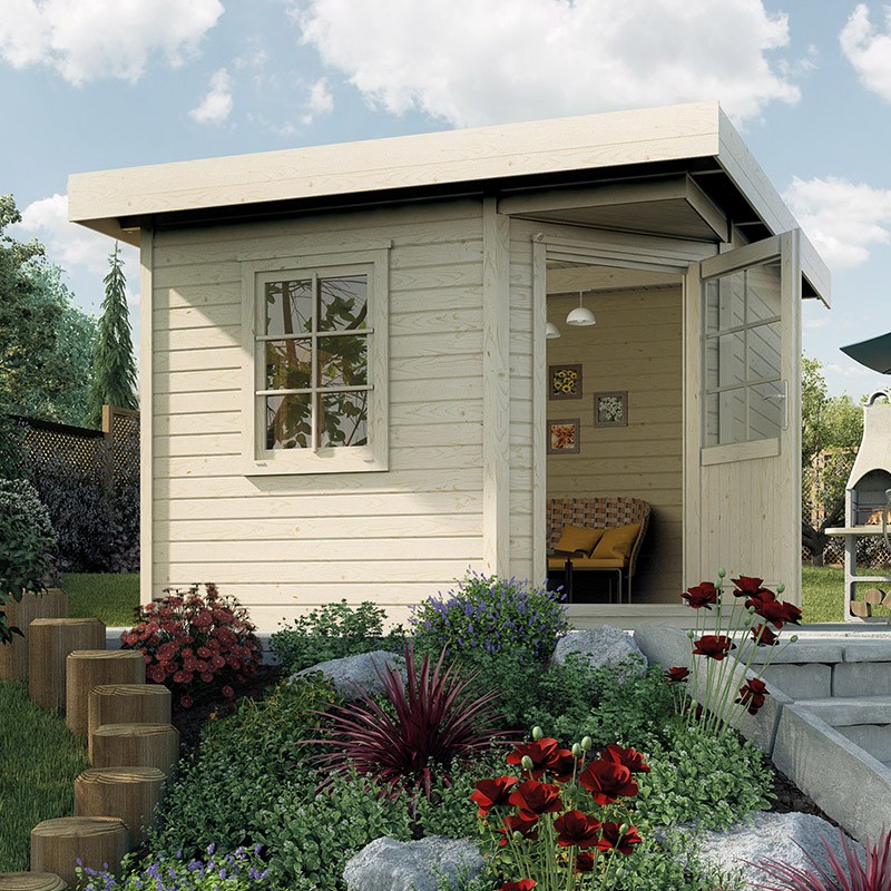 WEKA - Design Shelter 213+ - Rohe Optik - 2,38 x 2,38 x 2,59 m