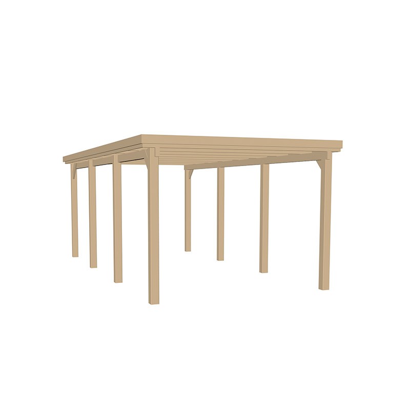 CARPORT 617 T.2 TOIT EN ACIER GALVANISE