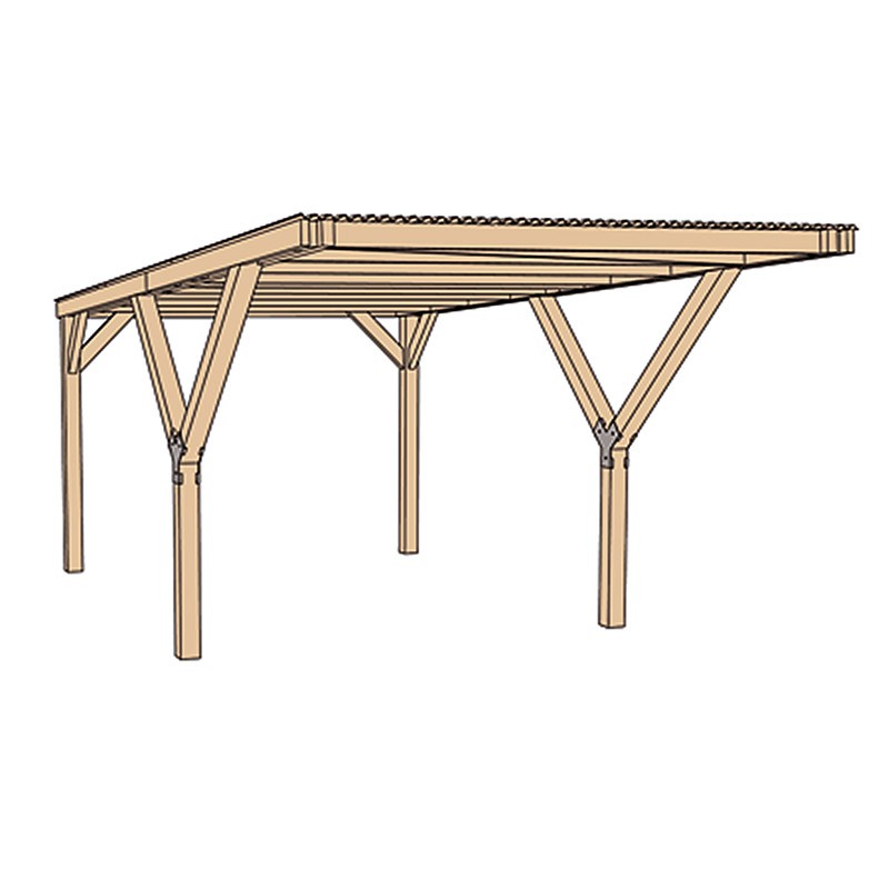 CARPORT EN Y 612 SIMPLE SANS TOIT