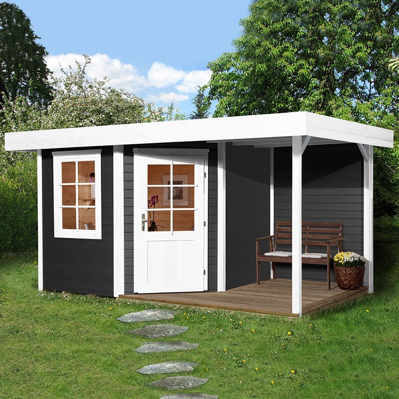 WEKA - Capannone Design 213A - Prolungamento 1,58 m - Antracite - 2,38 x 2,38 x 2,37 m