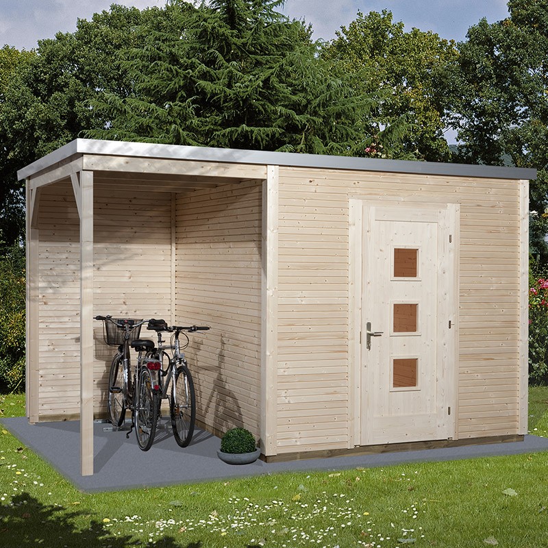 WEKA - Design Shelter 413A - Uitbreiding 1,5 m - Aspect Brut - 3,00 x 3,00 x 2,44 m