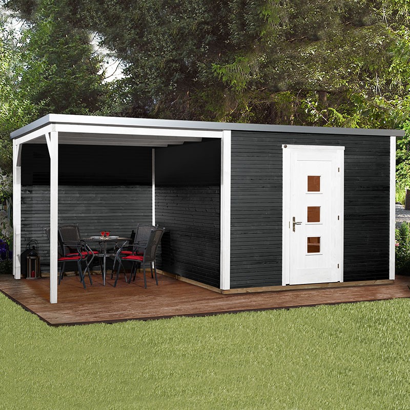 WEKA - Abri Design 413B - Extension 2,96 m - Anthracite - 2,50 x 2,50 x 2,44 m