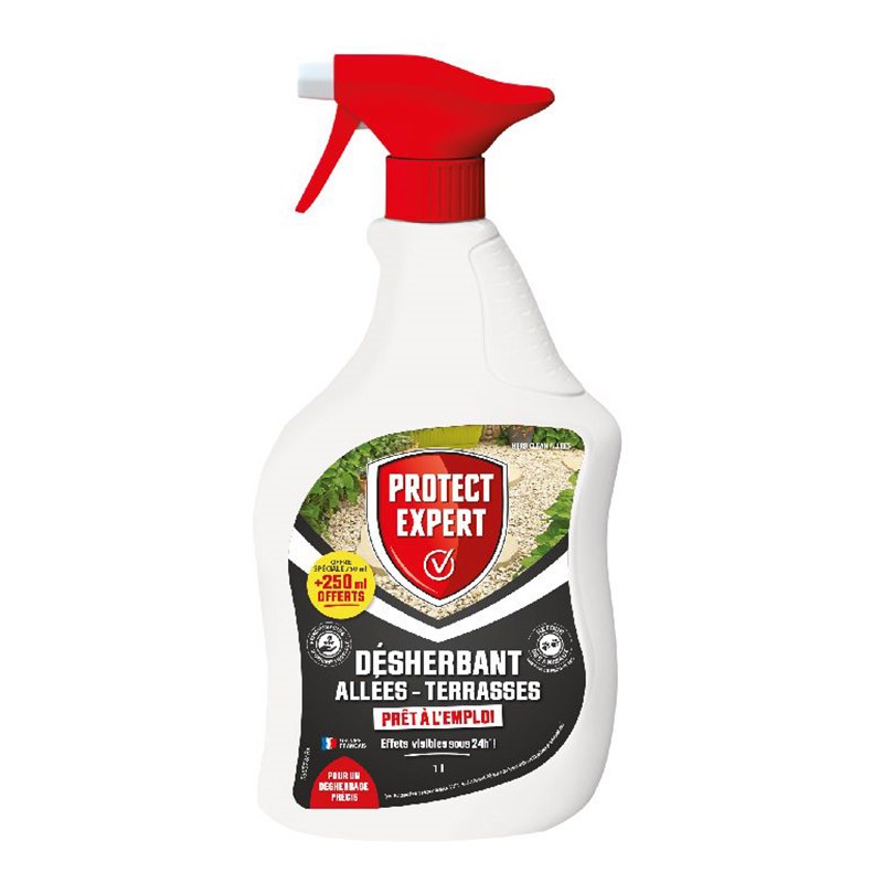 Protect Expert - Désherbant Allées Terasses - Prêt à l'emploi - 750 + 250 ml