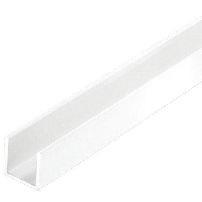 White PVC profile - U square - 23,5 x 1,5mm - L.1m