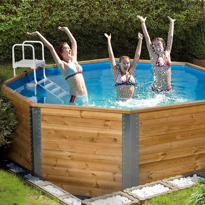 OLG France - Piscine bois massif 593 - 310x310cm - Tout Inclus