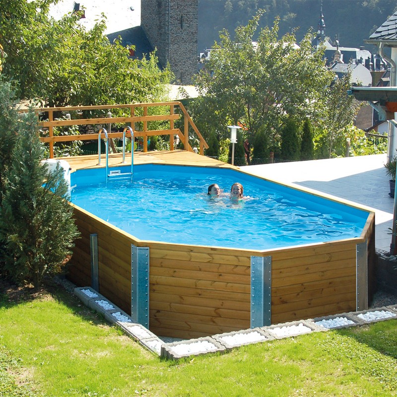 OLG France - Piscine bois massif 594 - 376x714cm - Tout Inclus