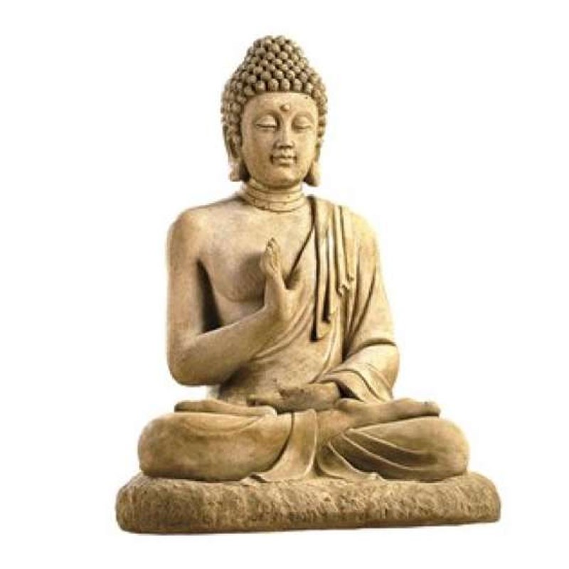 Hairie-Grandon - Bouddha Hindou assis - H 80cm - Patiné