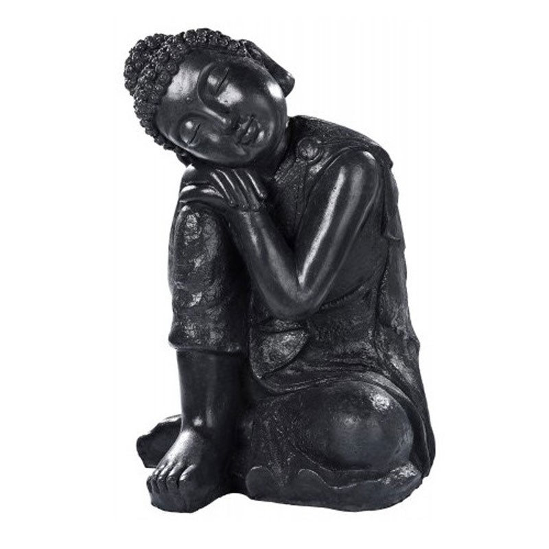 Hairie-Grandon - Thinking Buddha - H 58cm - Black waxed