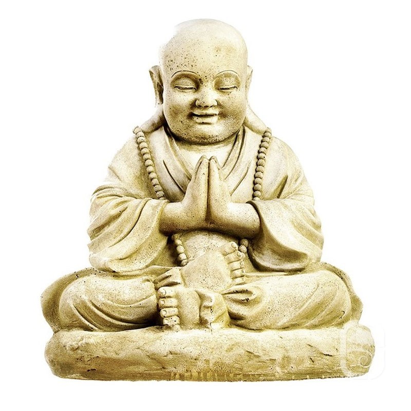 Hairie-Grandon - Seated monk - H 53cm - Patinated