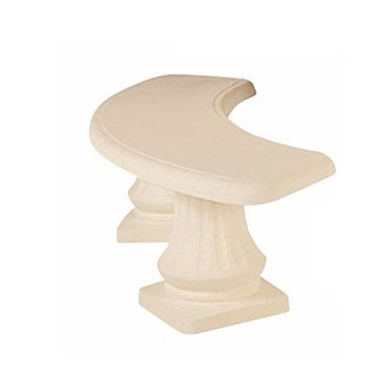 Hairie-Grandon - Banc cintré - Long 163cm - Blanc cassé - Pieds arrondis