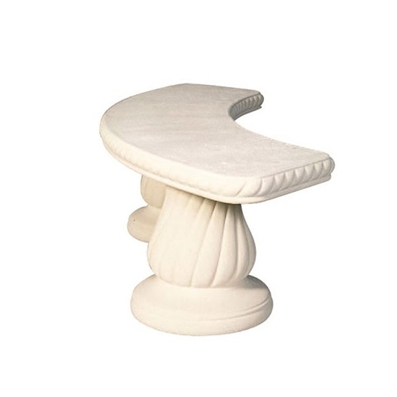Hairie-Grandon - Banc cintré - Long 160cm - Blanc cassé - Pieds carrés