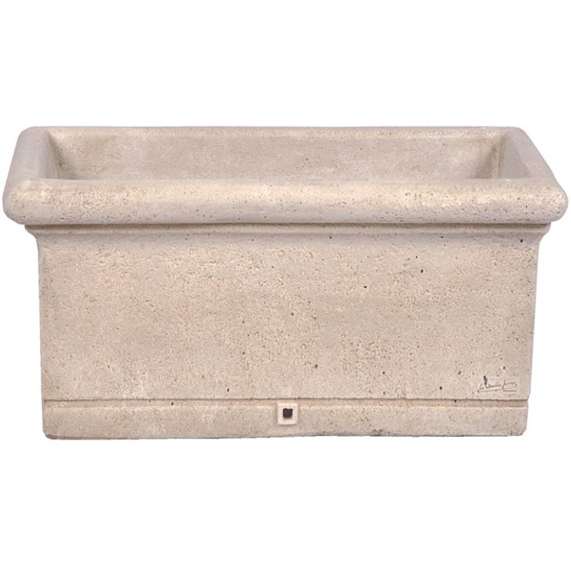Hairie-Grandon - Jardinière longue lisse - Long 90cm - Blanc cassé