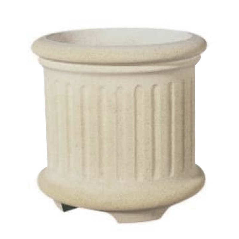 Hairie-Grandon - Round planter - Ht 41cm - Off-white
