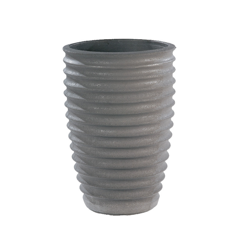 Hairie-Grandon - Nova 280 fluted vase - H 52cm - Anthracite