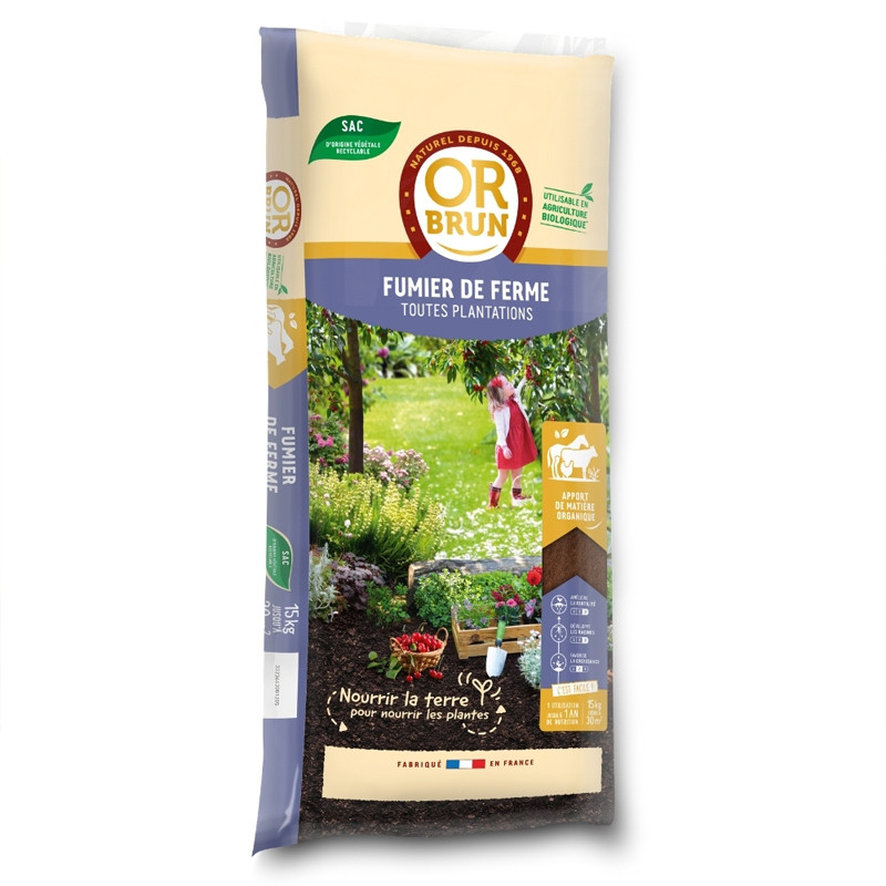 Or Brun - Fumier de Ferme - 15kg - V21 - Fertilisant