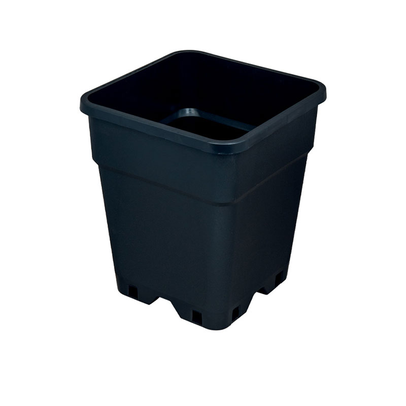Platinium - Pot plastique noir carré - 5L