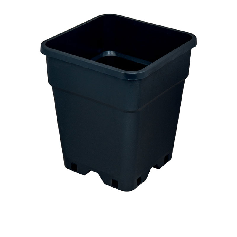 Platinium - Pot plastique noir carré - 6,5L