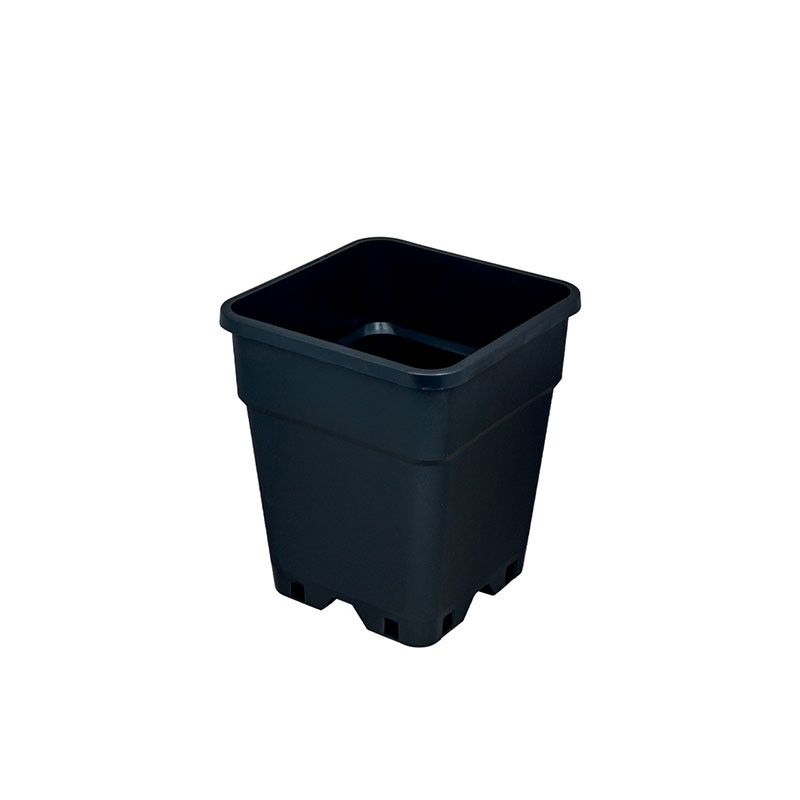 Platinium - Pot plastique noir carré - 0,5L