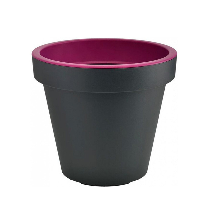 Gardenico - Metro Twist N Roll Round Pot 29cm - Anthracite / Fuchsia