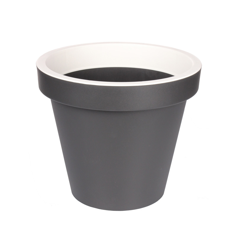 Gardenico - Metro Twist N Roll Round Pot 29cm - Anthracite / White