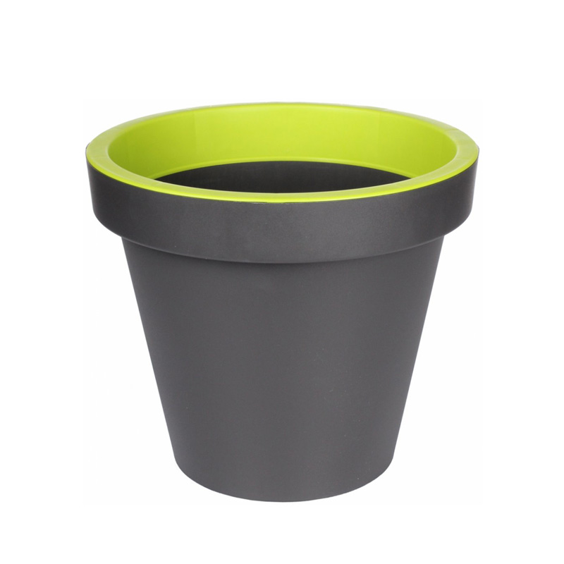 Gardenico - Metro Twist N Roll Round Pot 29cm - Anthracite / Green