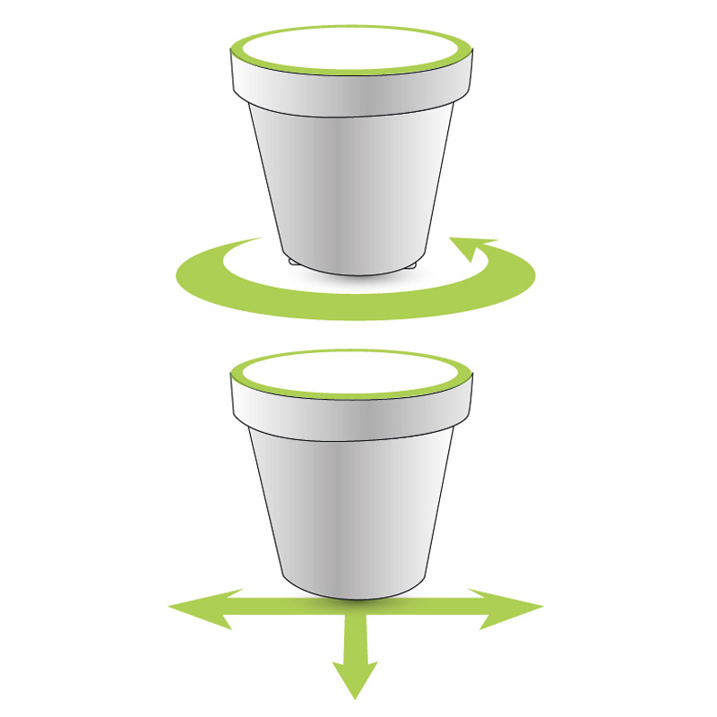 Gardenico - Vaso rotondo Metro Twist N Roll 39cm - Bianco