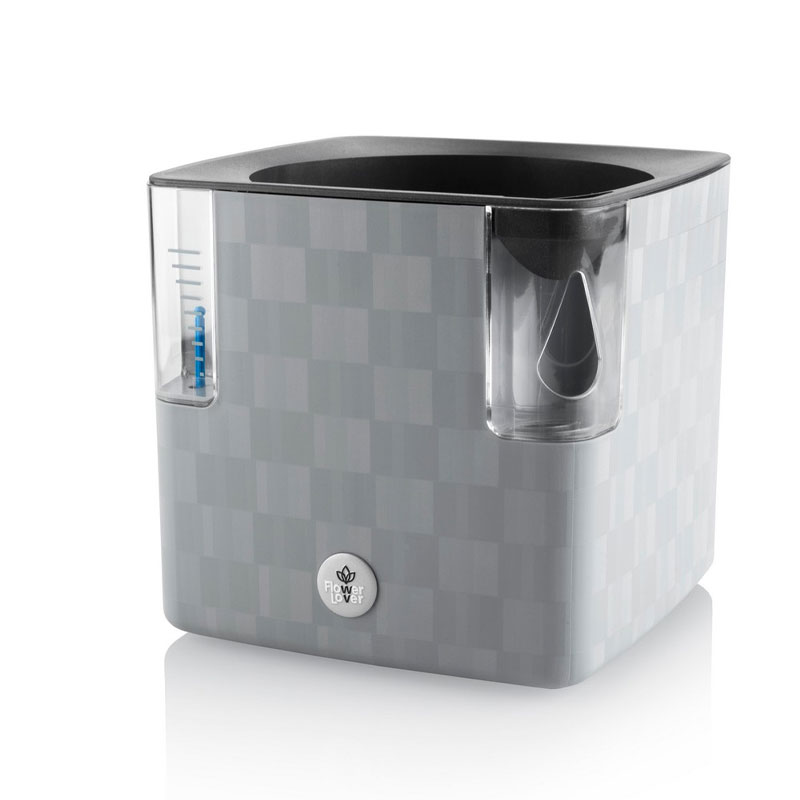  Flower Lover - Fioriera auto-irrigante - Cobble - 14x14x14cm - Grigio pietra