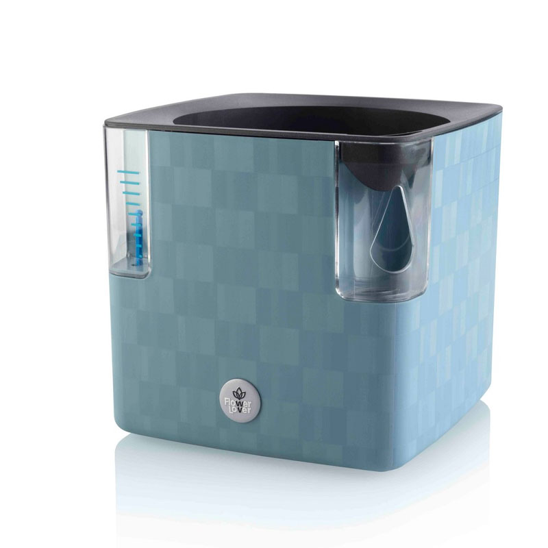  Flower Lover - Pot auto-irrigant - Cobble - 14x14x14cm - Bleu acier