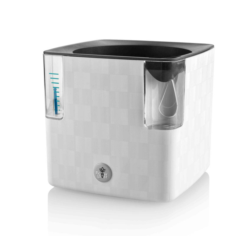  Flower Lover - Pot auto-irrigant - Cobble - 14x14x14cm - Blanc cristal