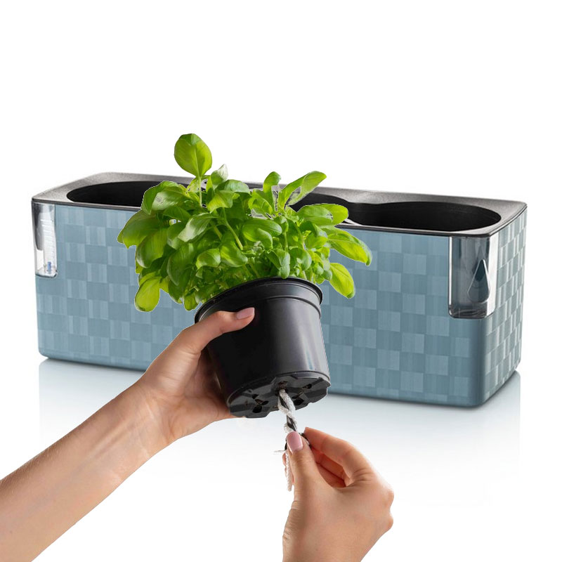  Flower Lover - Zelf bevloeiende pot - Cobble -14x14x14cm - Steengrijs