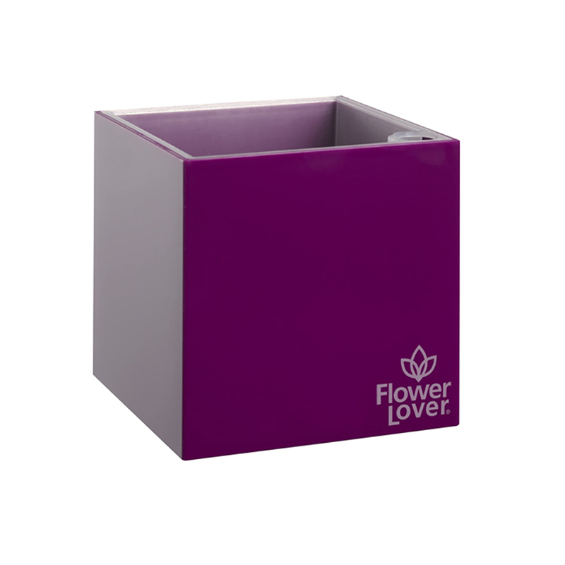 Flower Lover - Cubico zelf bevruchtende pot - 14x14cm - Paars