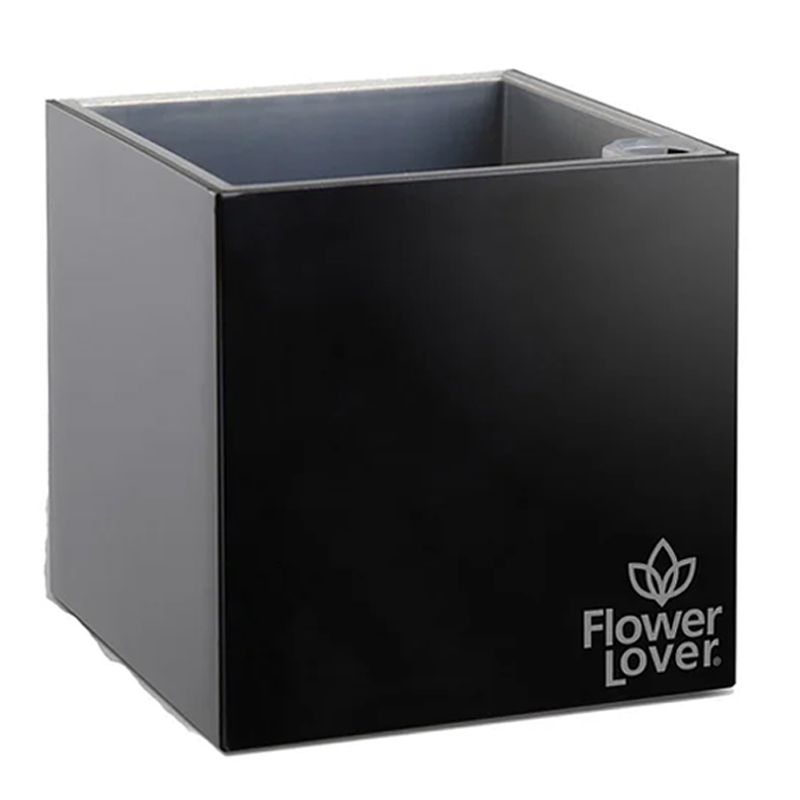Flower Lover - Cubico pot auto irrigant - 27x27cm - Noir