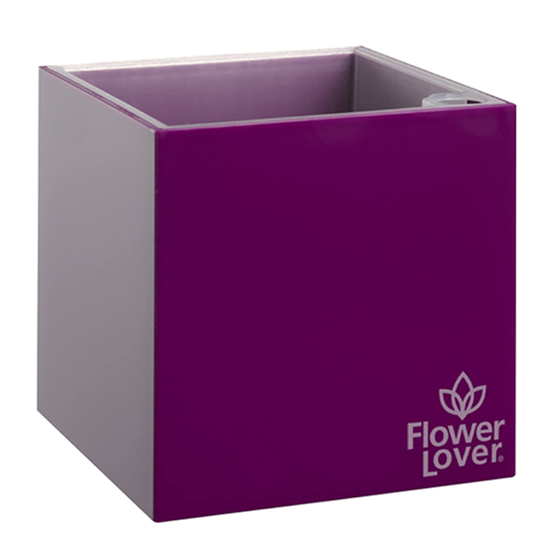 Flower Lover - Cubico pot auto irrigant - 27x27cm - Violet