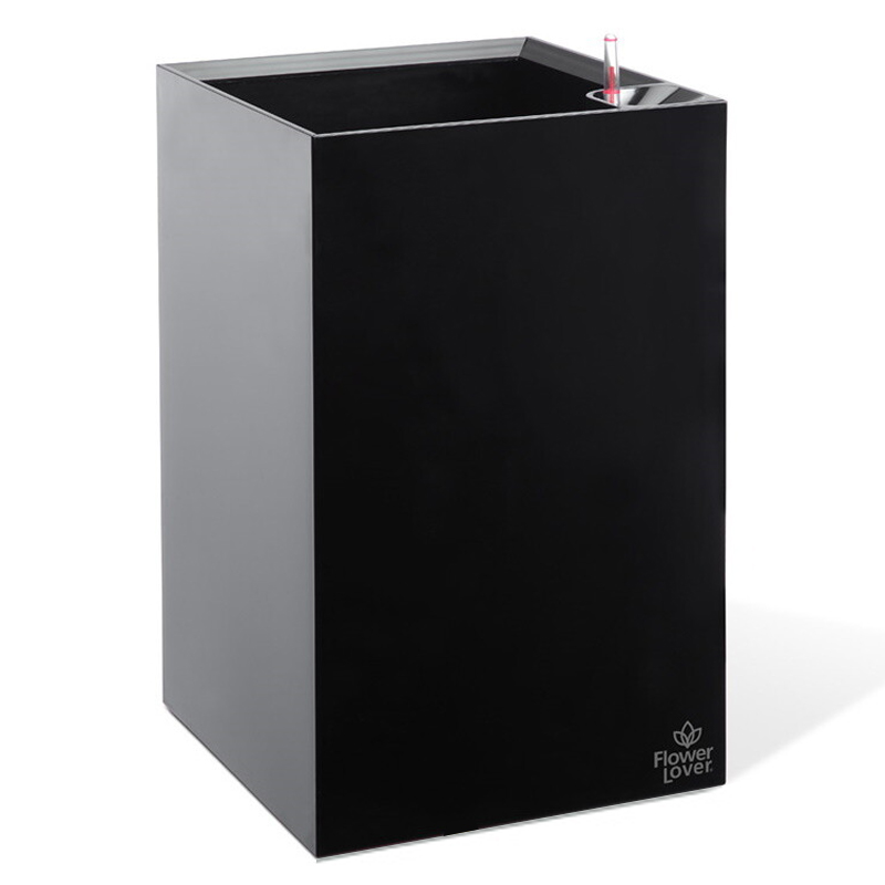 Flower Lover - Cubico self draining pot - 27x27x42cm - Black
