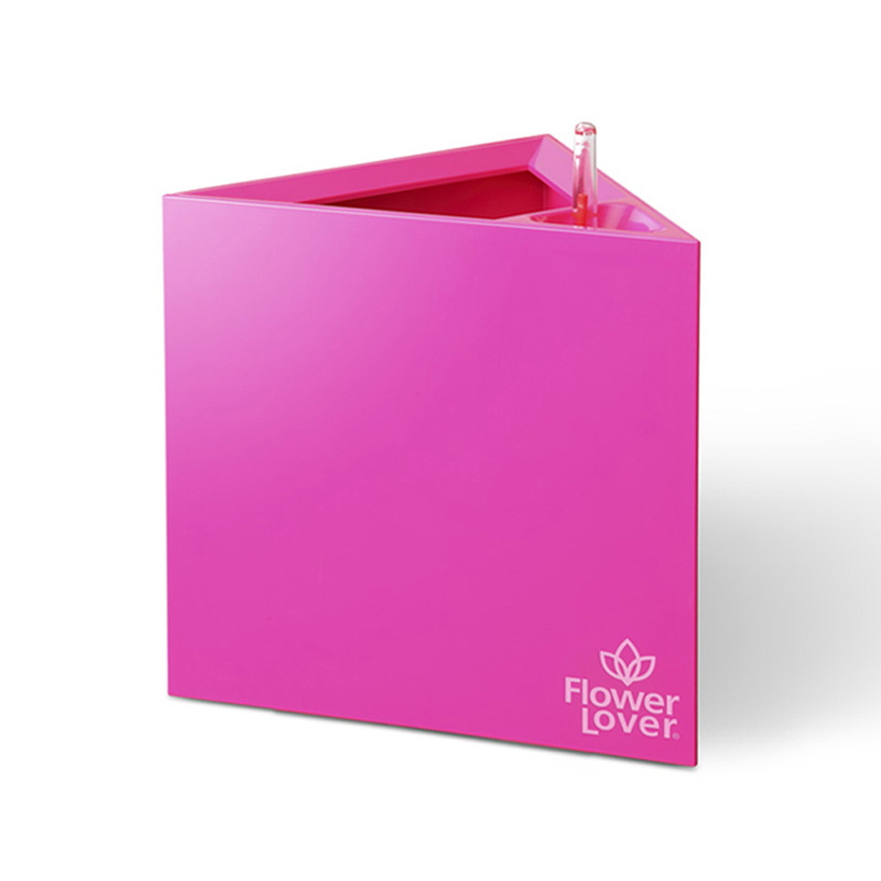 Flower Lover - Triangle self irrigating pot - 27x27x27cm - Pink