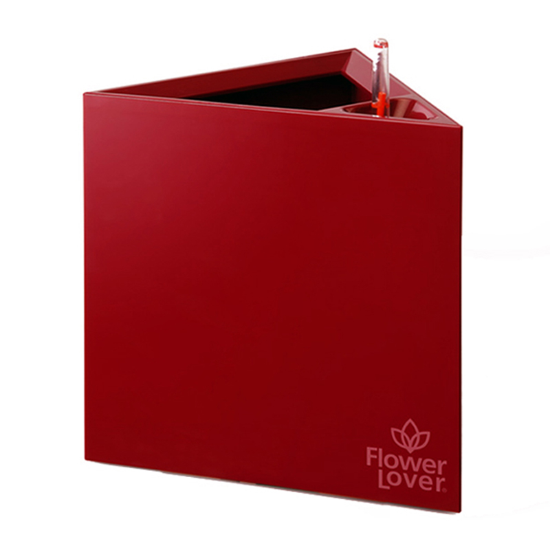 Flower Lover - Triangle selbstbewässernder Topf - 33x33x33cm - Rot