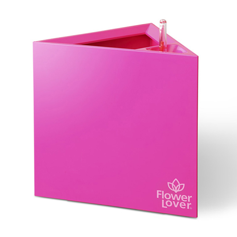 Flower Lover - Triangle self irrigating pot - 33x33x33cm - Pink