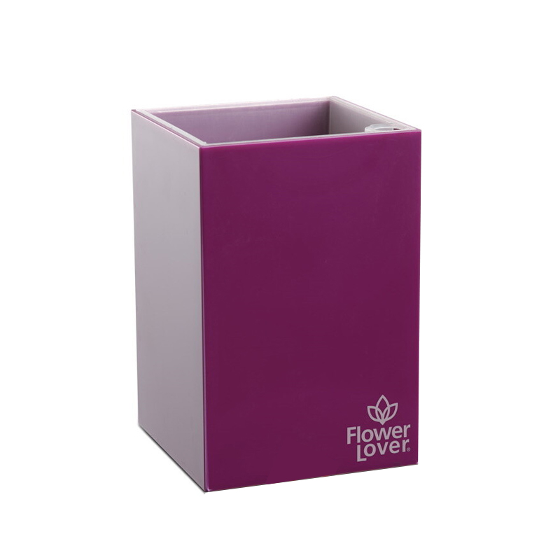 Flower Lover - Cubico zelf bevruchtende pot - 9x9x13.5cm - Paars