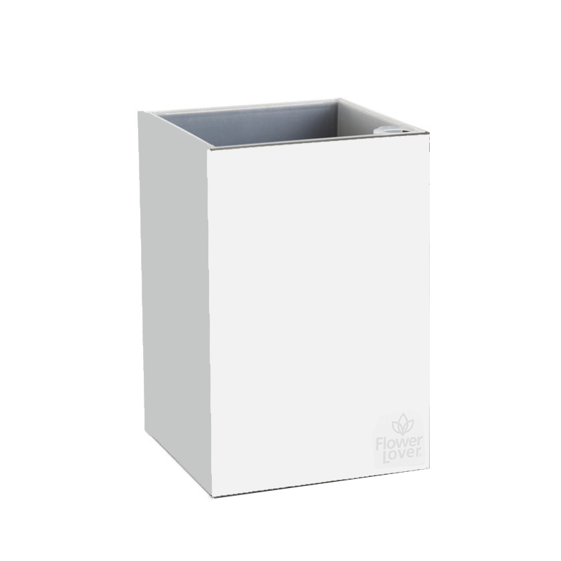 Flower Lover - Cubico zelf drainende pot - 9x9x13.5cm - Wit