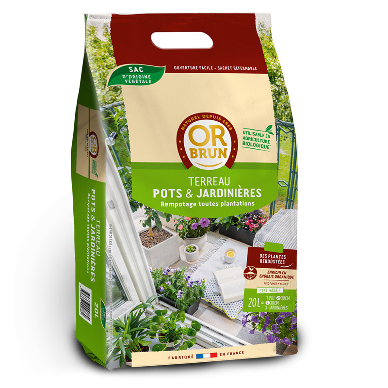 Or Brun - Terreau pots et Jardinière - 20L