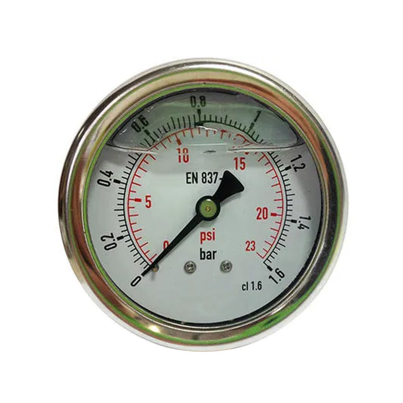 Dosatron - Manomètre axial à glycérine - Inox - Ø63mm - 0 à 6 bars
