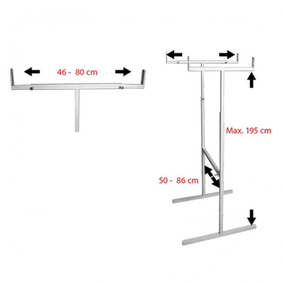 CIS - Cabinet support T50/86 - 46/80 / H195cm max - White
