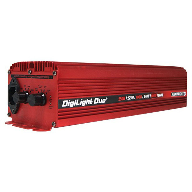 Balasto electrónico Maxibright Duo 600W , con flip flop , 2 espacios de cultivo [reformado]