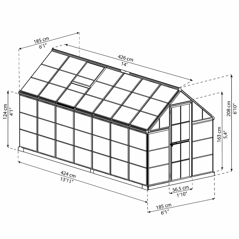 Canopia - Serre de terrasse en polycarbonate - Harmony™ Silver - 180x420cm