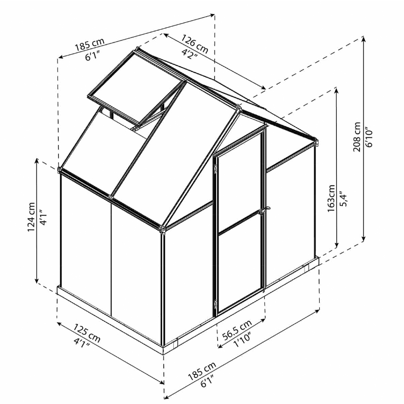 Canopia - Polycarbonate double walled garden greenhouse - Mythos™ Silver - 180x120cm
