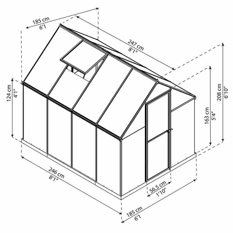 Canopia - Serre de jardin à double paroies en polycarbonate - Mythos™ Vert - 180x240cm