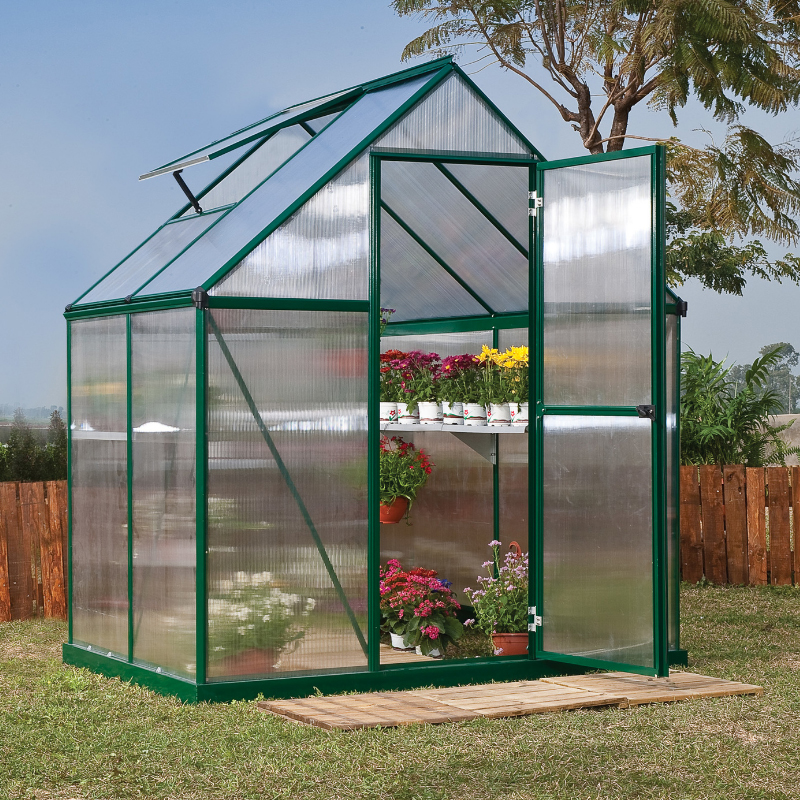 Canopia - Serre de jardin à double paroies en polycarbonate - Mythos™ Vert - 180x240cm