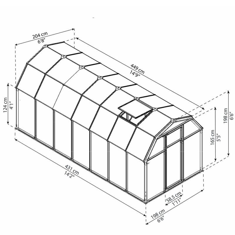 Canopia - Serre de jardin à double parois en polycarbonate - Ecogrow™ - 180x480cm